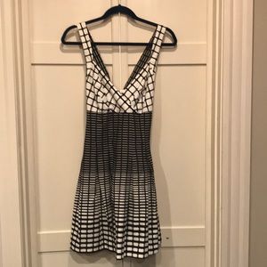 Black and White V Neck Sundress